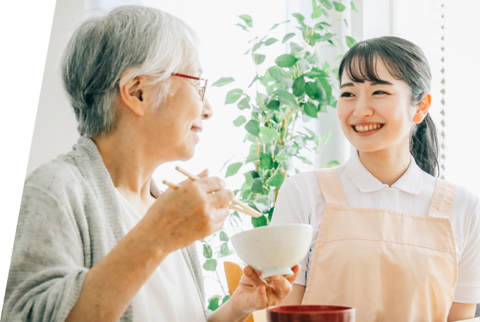 Care worker with elderly